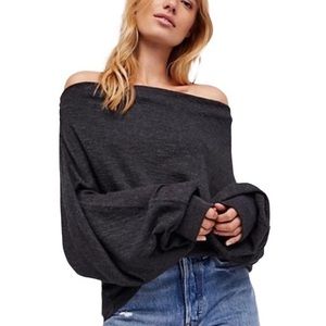 Free People Oversized Slouchy Off the Shoulder Dolman Sleeve Sweater